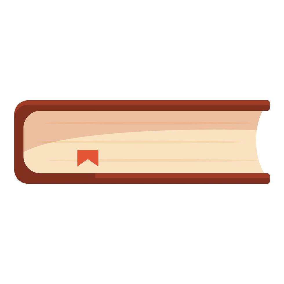 Closed book with bookmark lying on white background vector