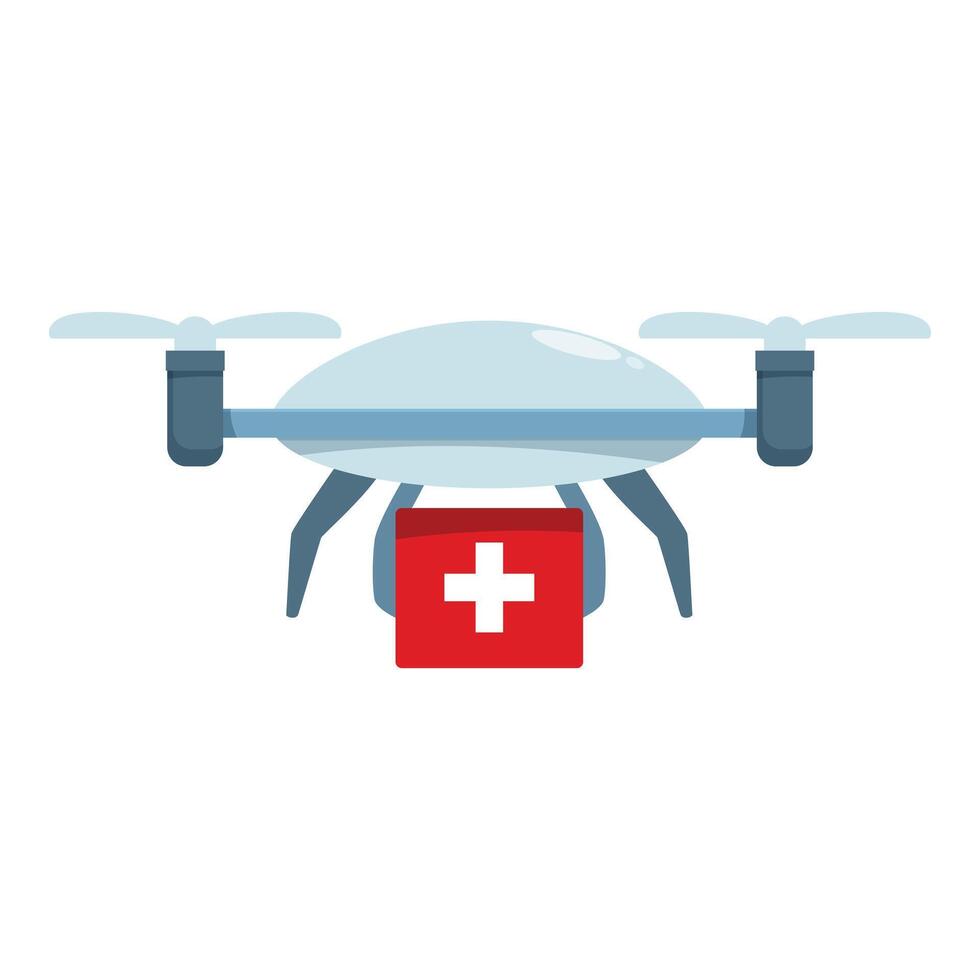 Medical drone carrying first aid kit for emergency vector