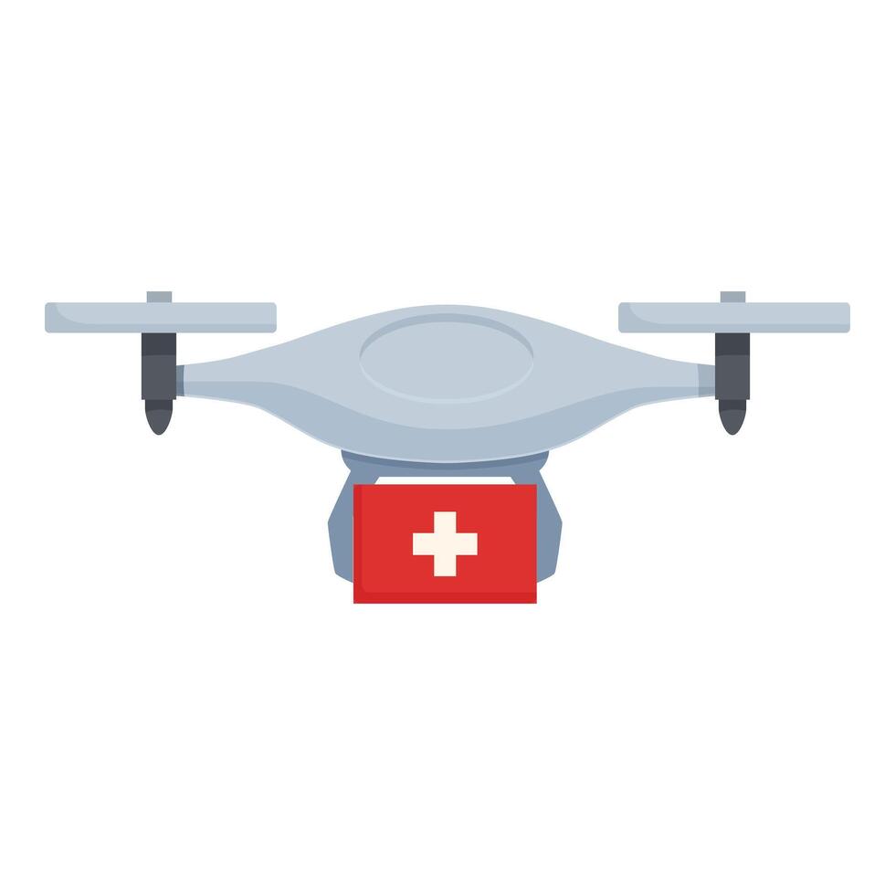 Medical drone carrying first aid kit for emergency vector