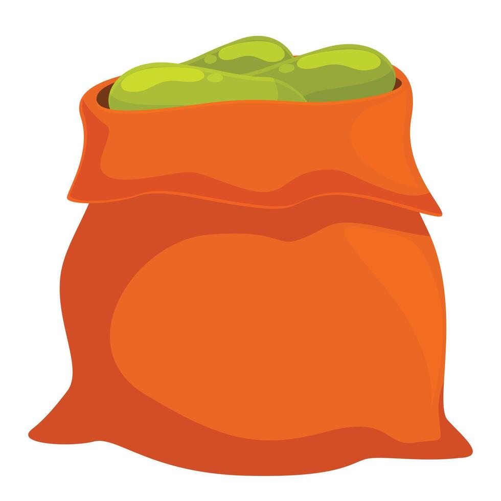 Cartoon orange sack overflowing with ripe green limes vector