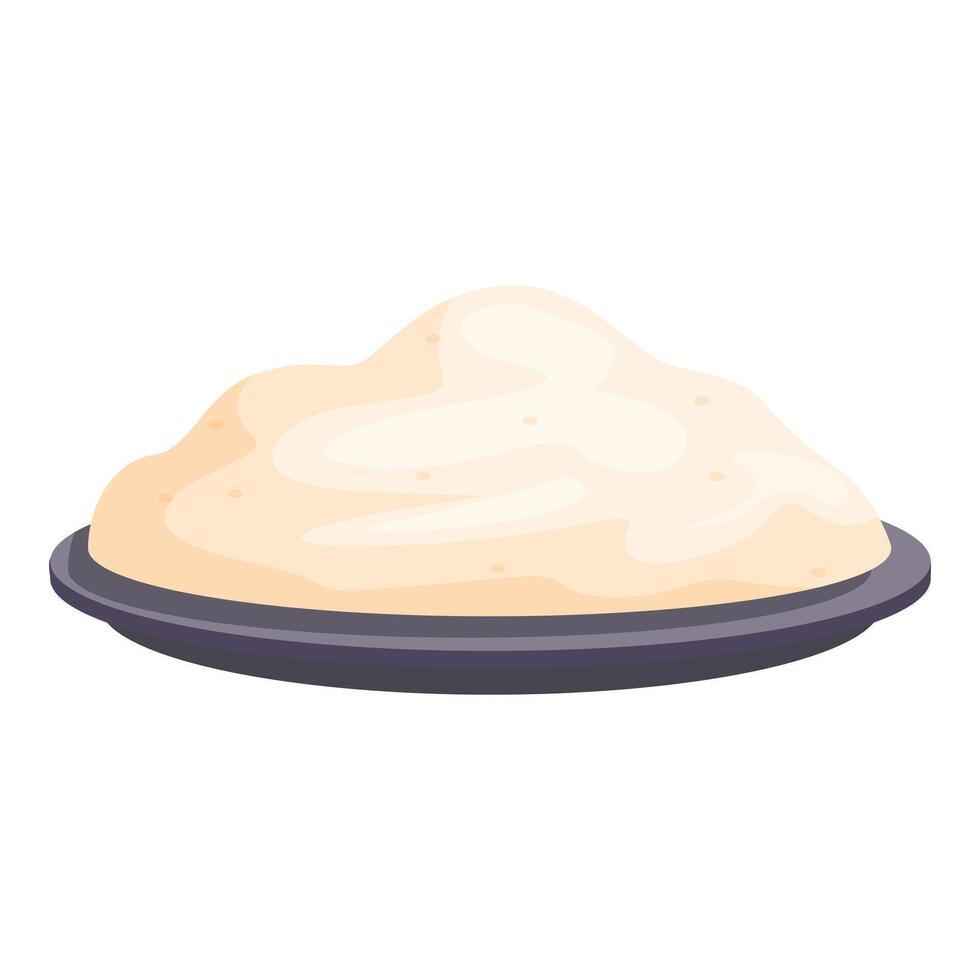 Delicious mashed potatoes lying on plate, creamy dish vector
