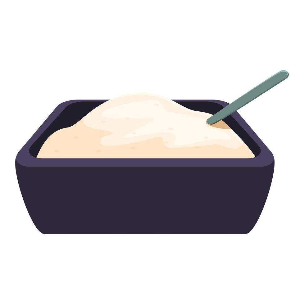 Bowl full of cream cheese being spread with butter knife vector