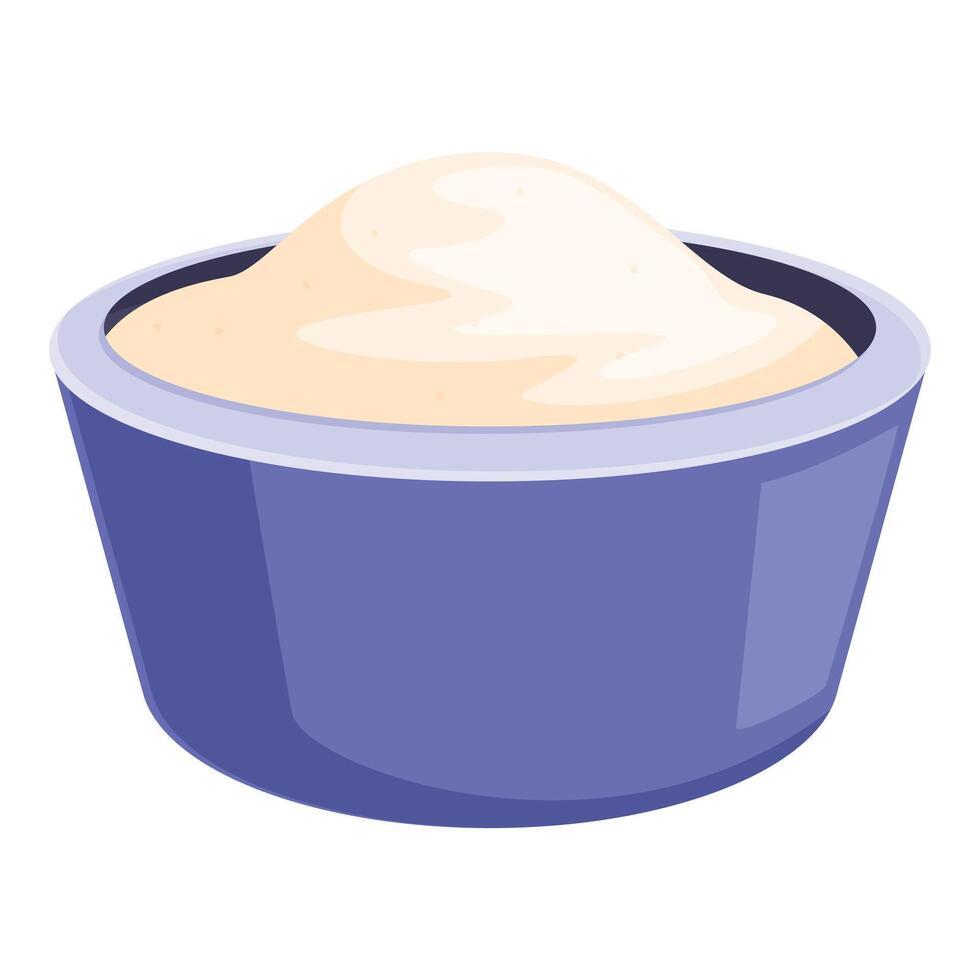 Bowl overflowing with thick creamy batter ready for baking vector