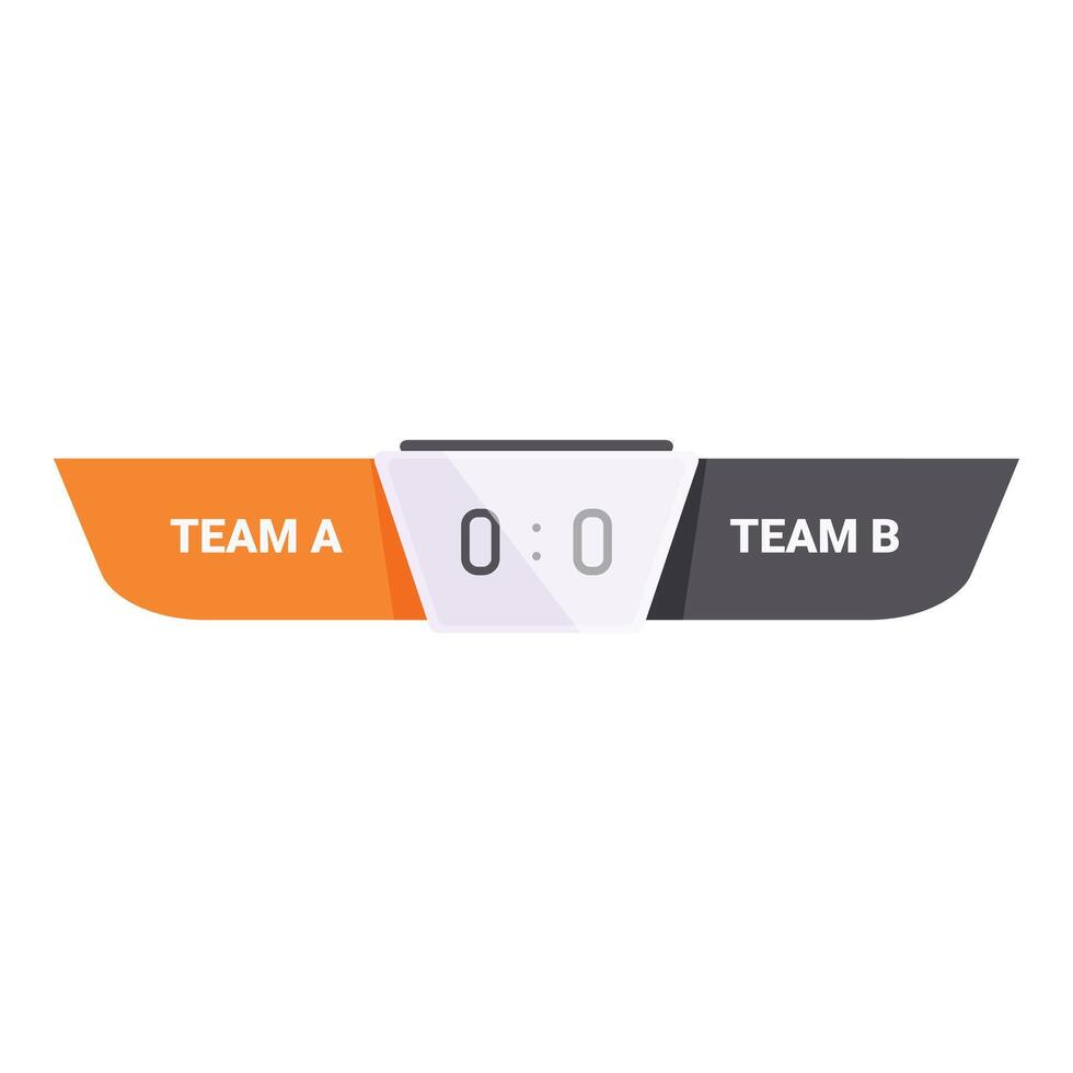Digital scoreboard showing zero zero score for team a and team b vector