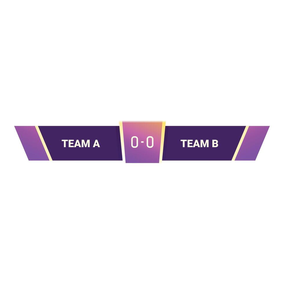 Scoreboard showing team a versus team b with initial score vector