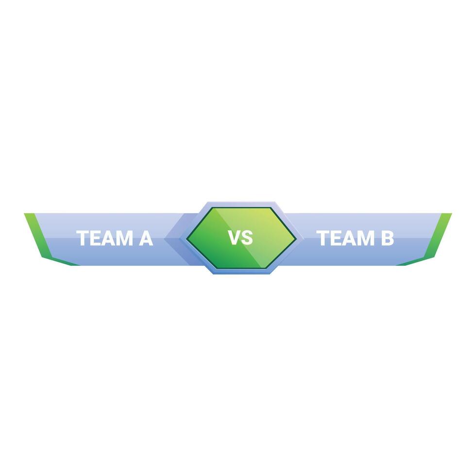 Versus screen showing team a playing against team b vector