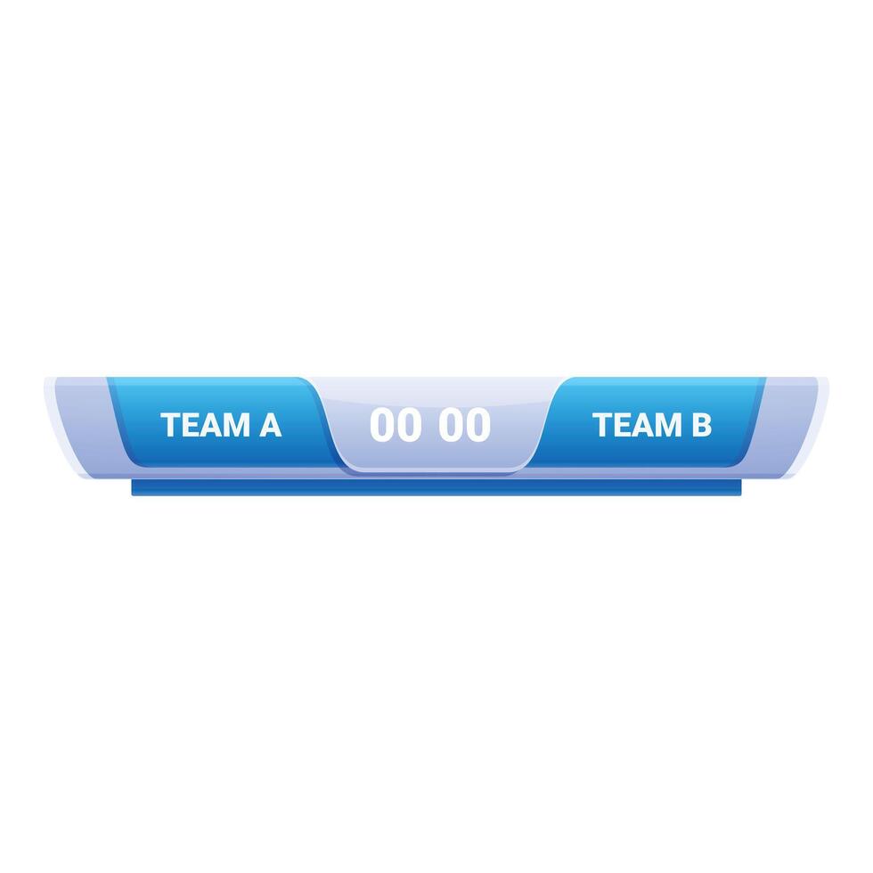 Scoreboard showing team a versus team b with timer vector