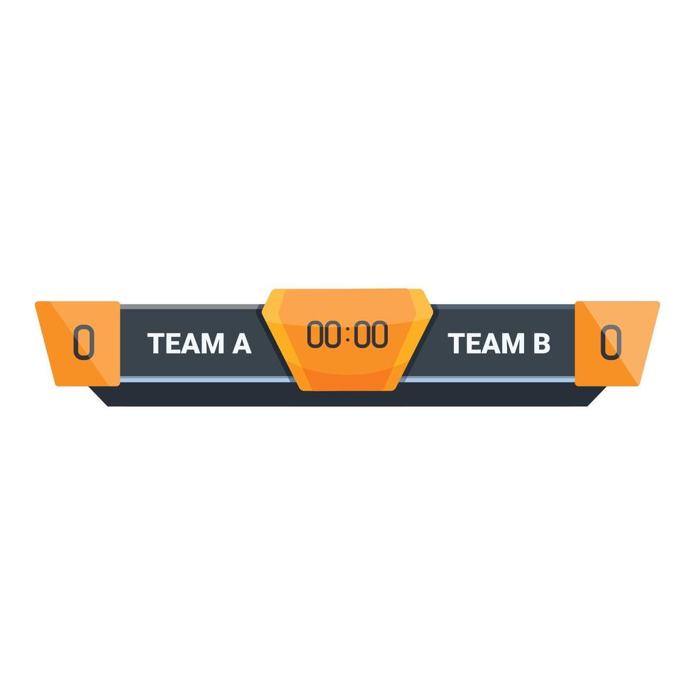 Digital scoreboard showing zero zero score for team a and team b vector