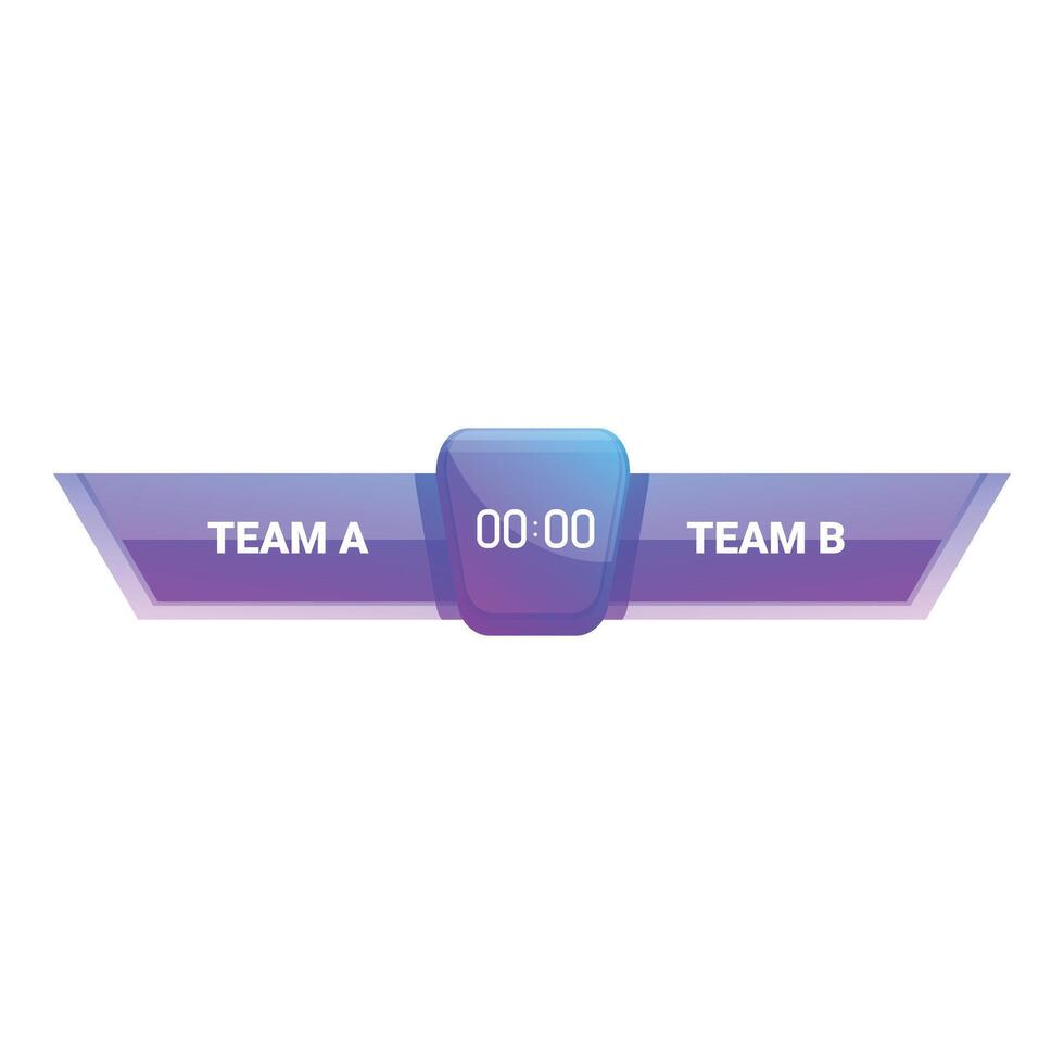 Digital clock showing zero zero score starting sporting event teams vector