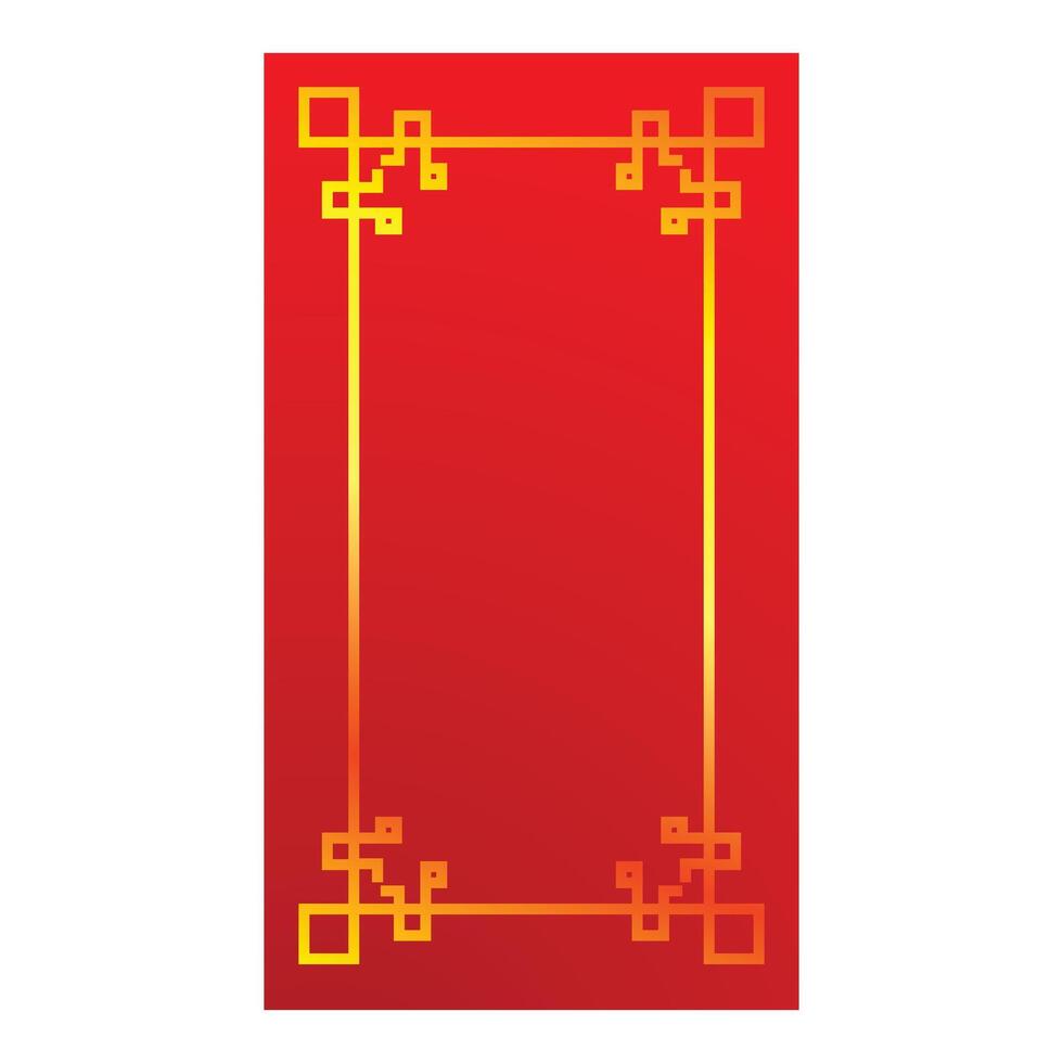 Red background with traditional chinese border for placing text vector
