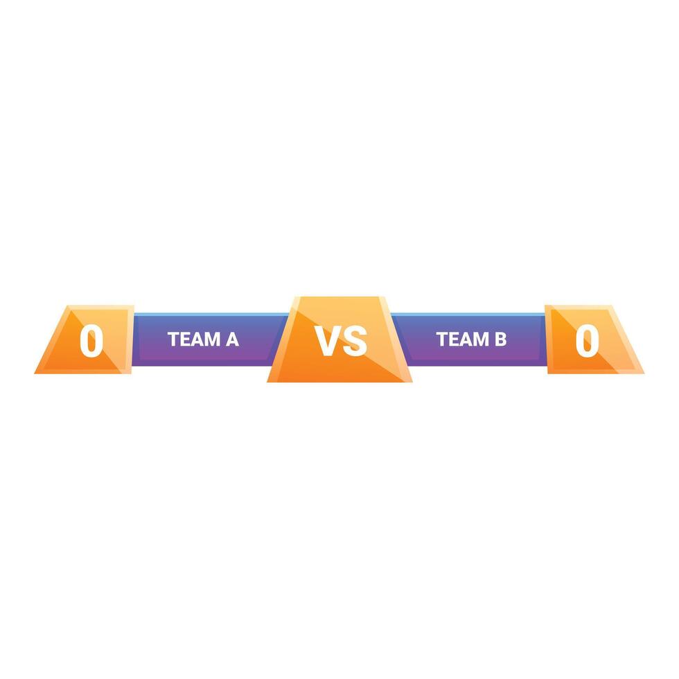 Versus screen showing team a versus team b with scoreboard vector