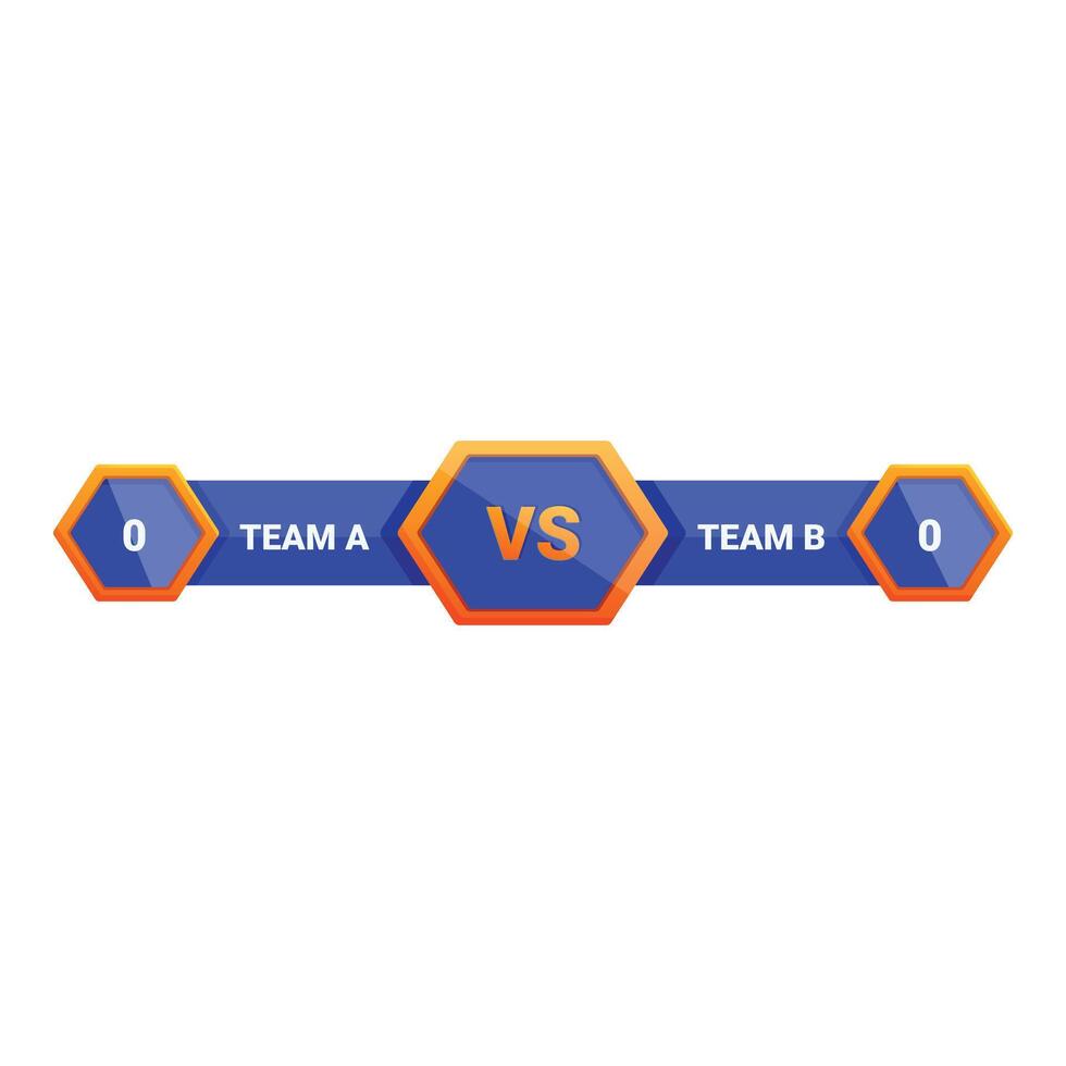 Versus screen is showing team a versus team b scoreboard for sport or e sport match vector