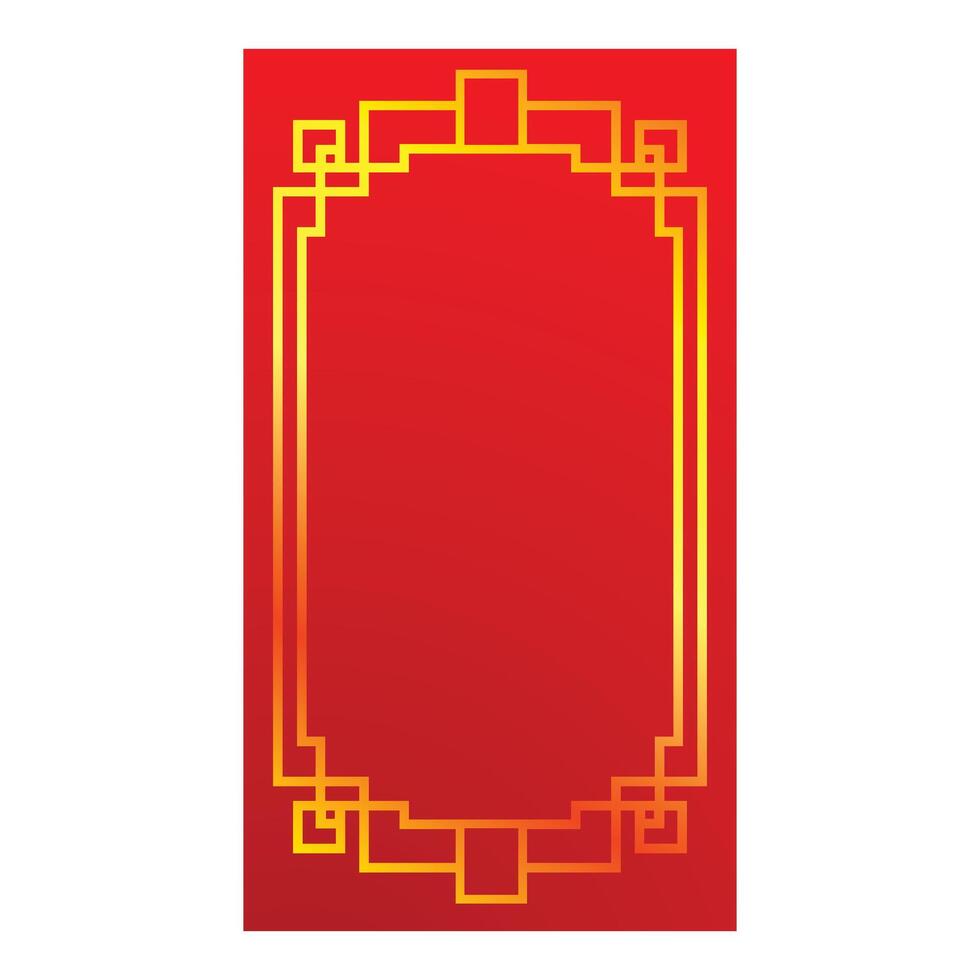 Red background with golden chinese style frame for placing text vector