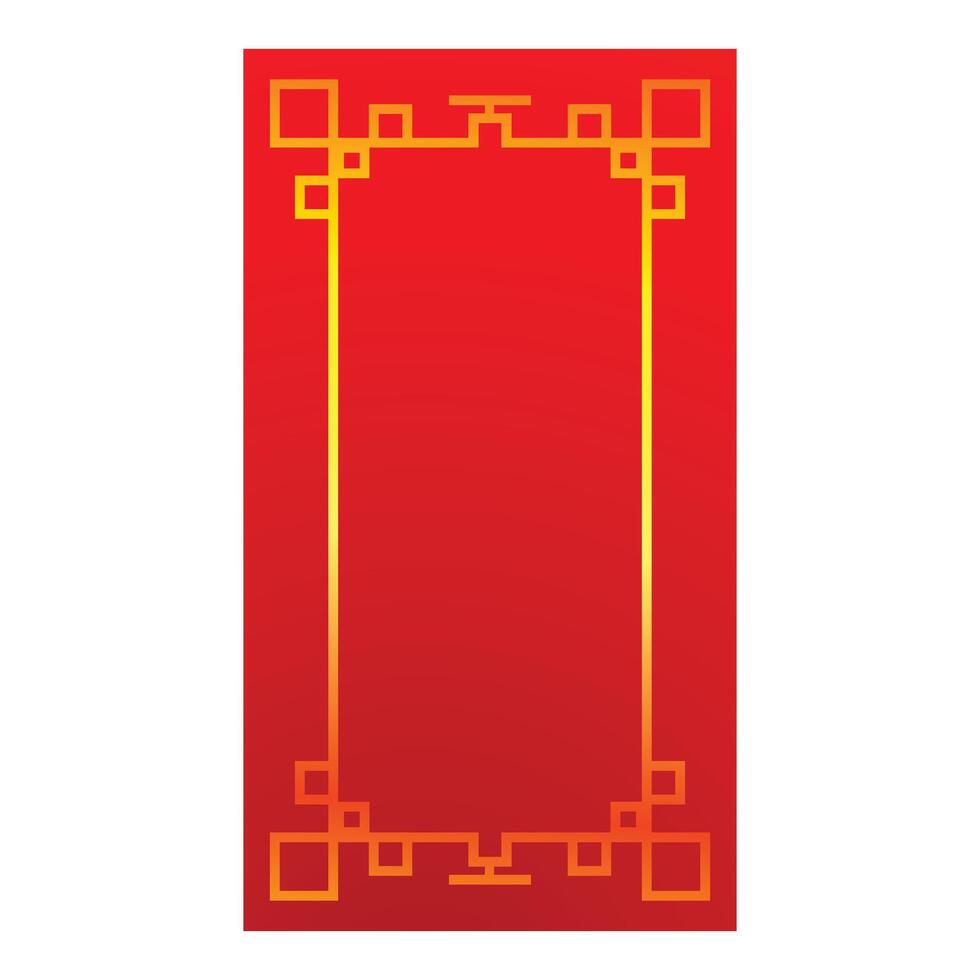 Red chinese style vertical banner with golden frame vector
