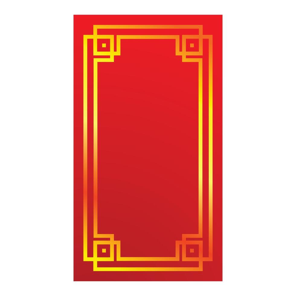 Red background with traditional chinese pattern framing empty space vector