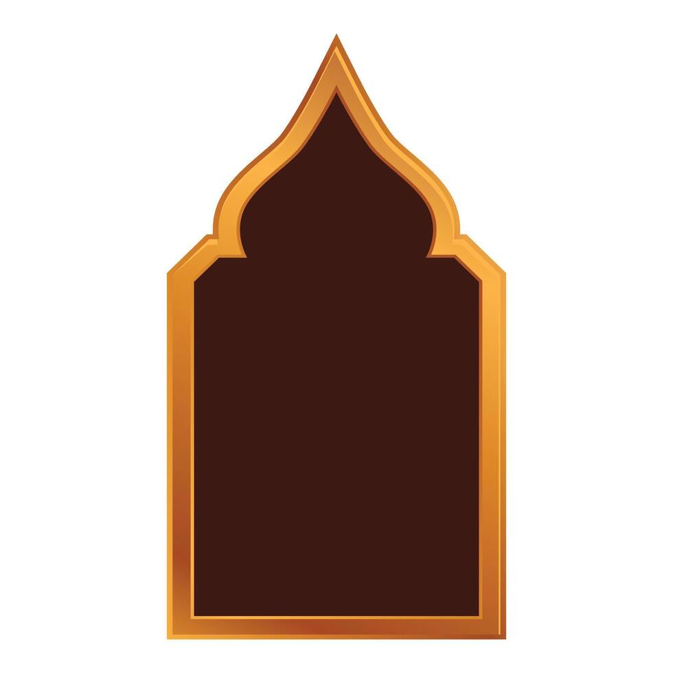 Golden arabic window frame with brown background vector