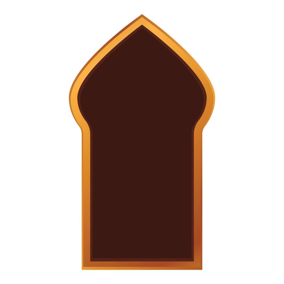 Golden arch islamic window frame representing culture and tradition vector
