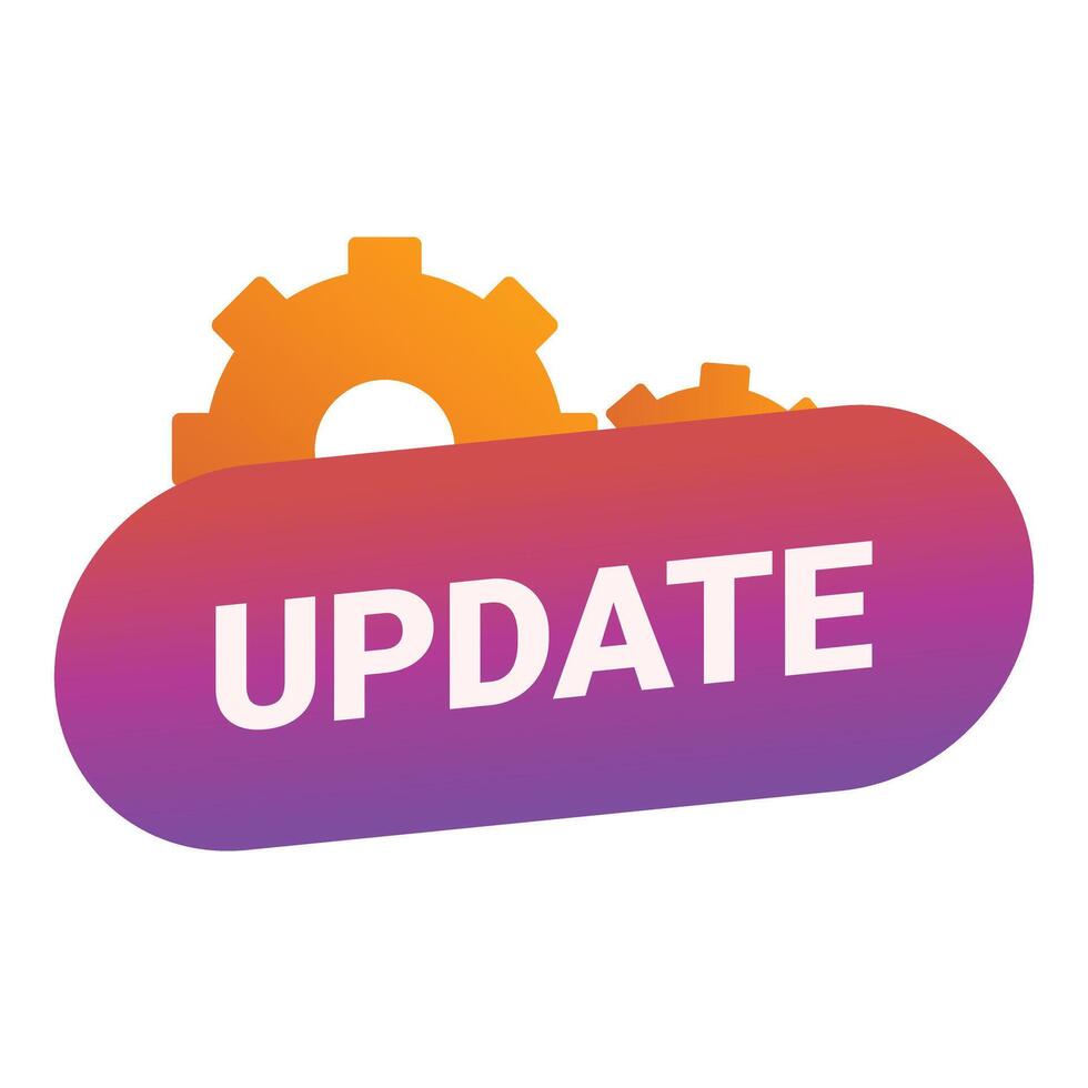 Update banner with gears showing new version available vector