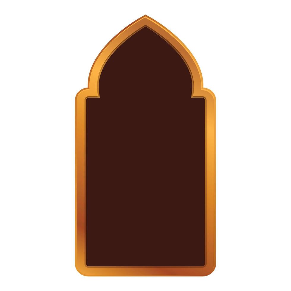 Golden arabian window frame presenting a blank space vector