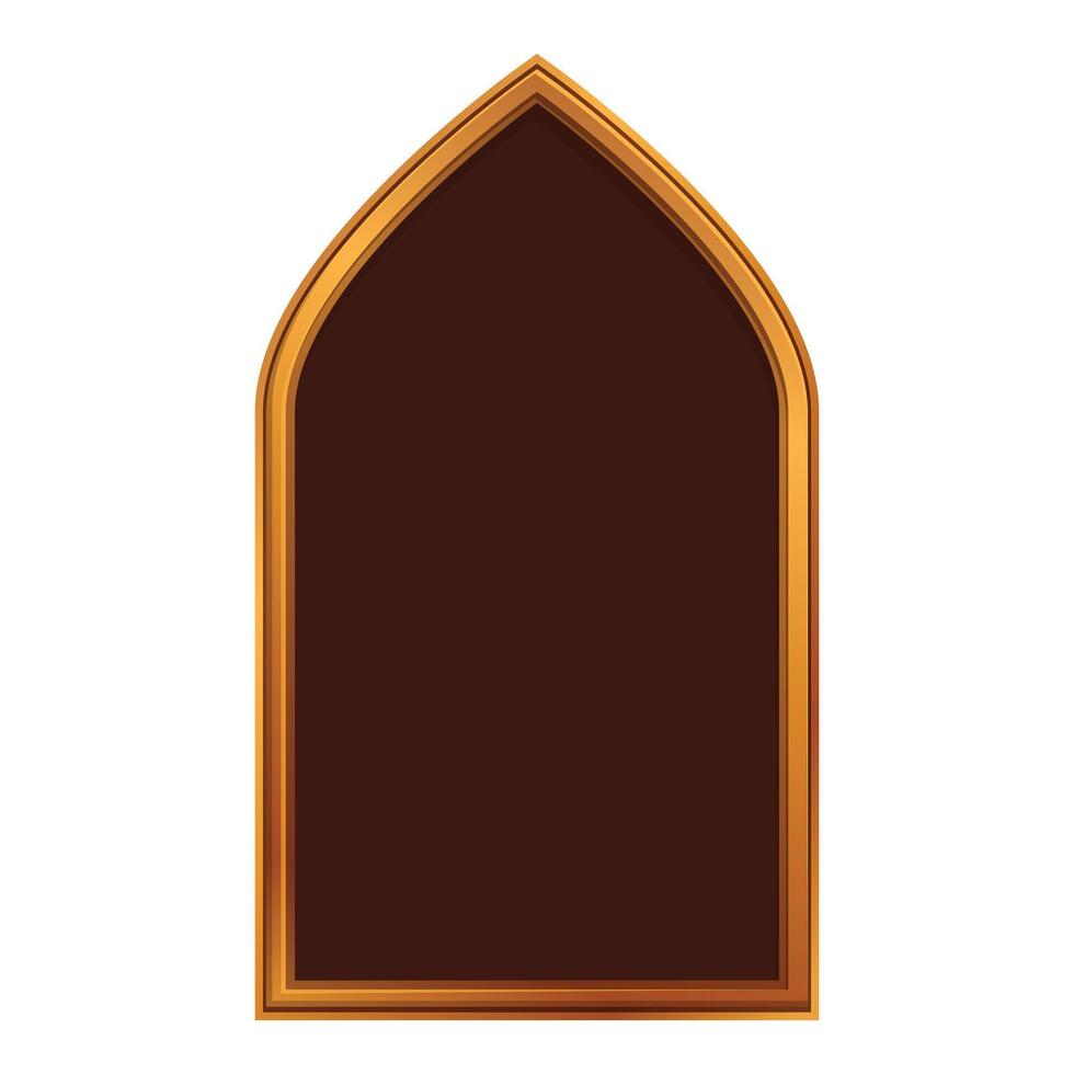 Golden ornate frame presenting empty dark brown space vector