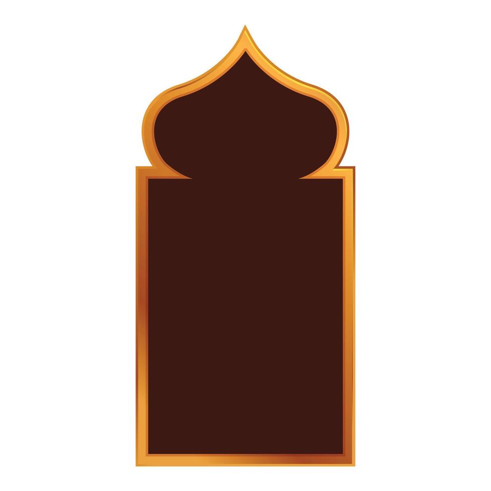 Golden arabic style ornamental frame featuring empty space vector