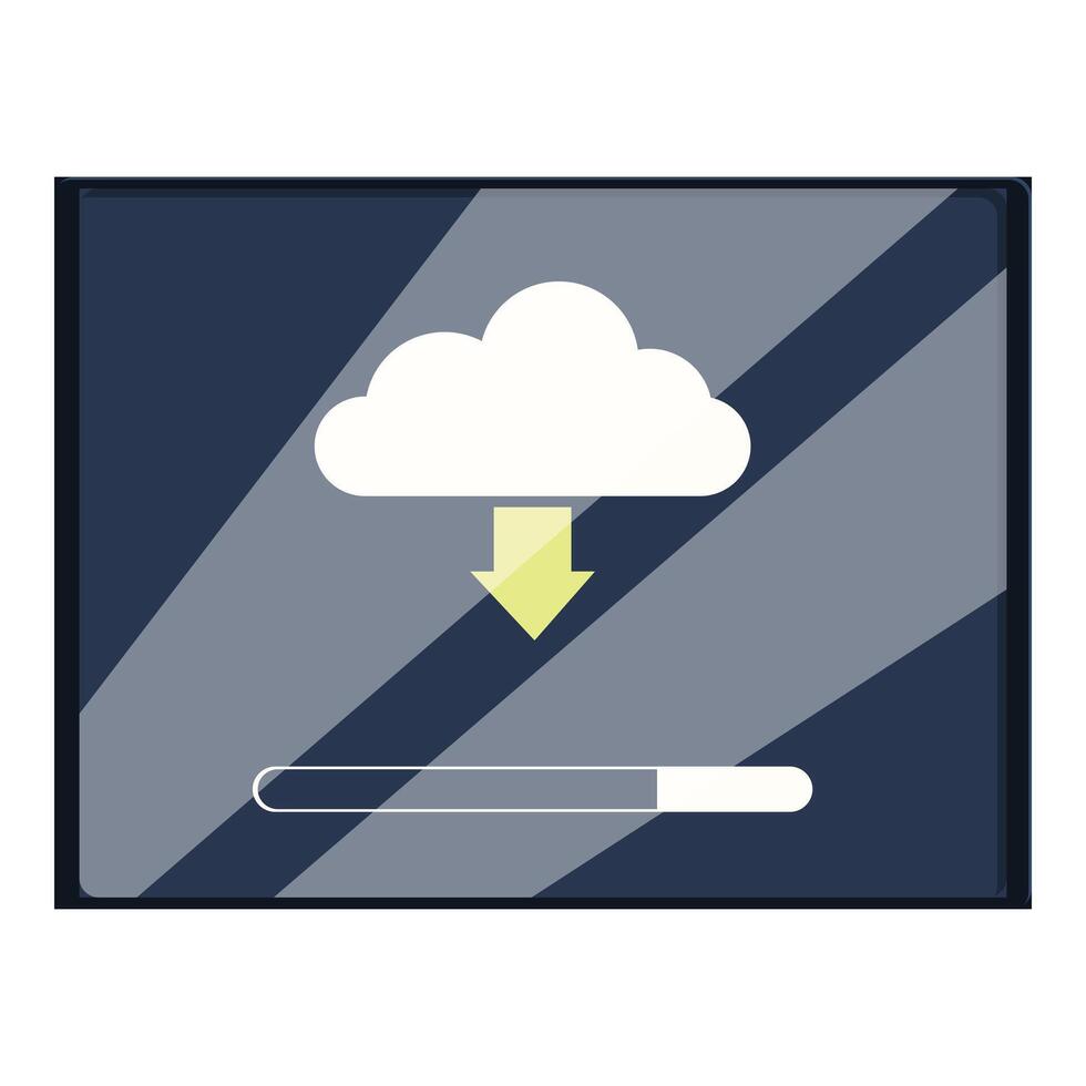 Cloud computing downloading data to a device with progress bar vector