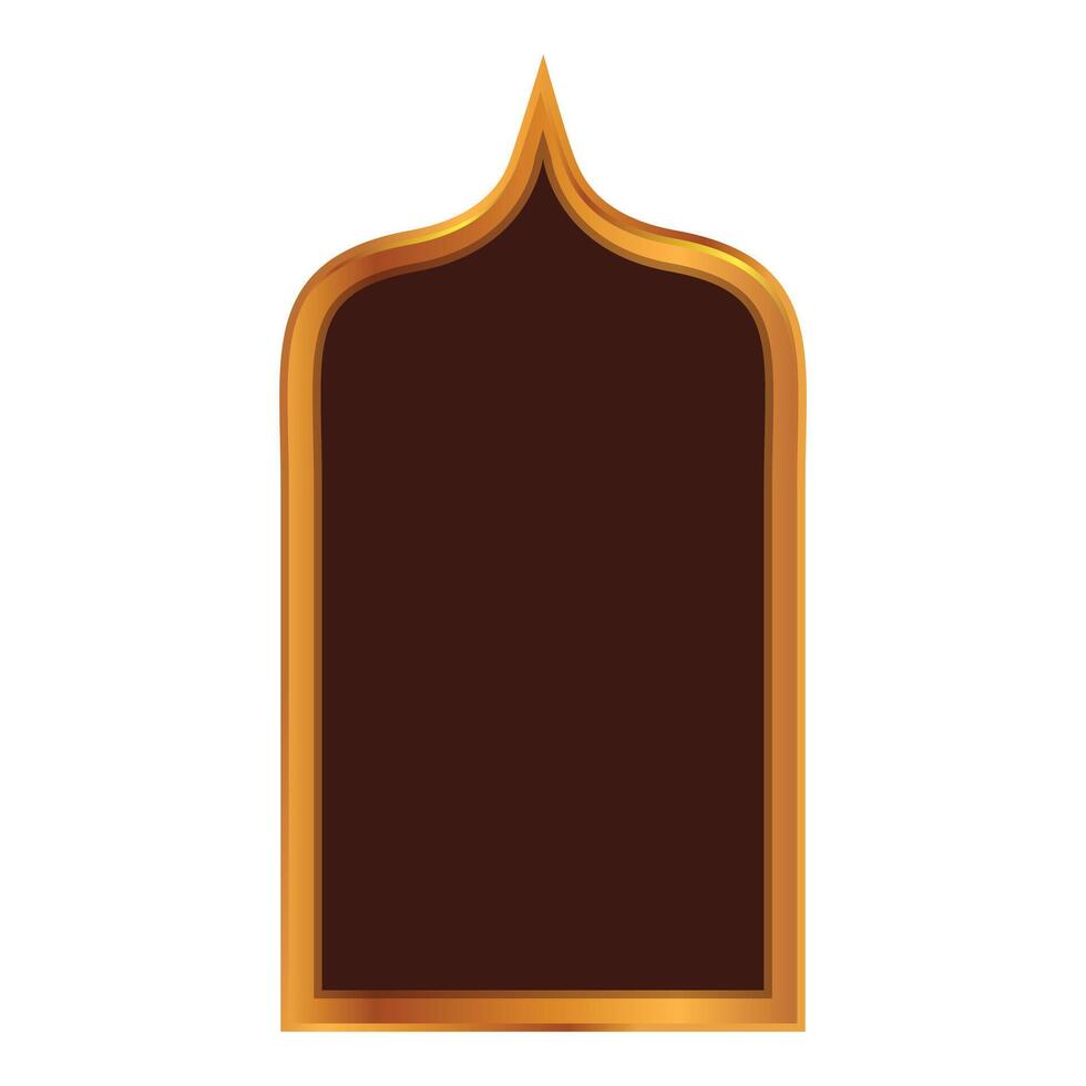 Golden arabic window frame with brown background vector