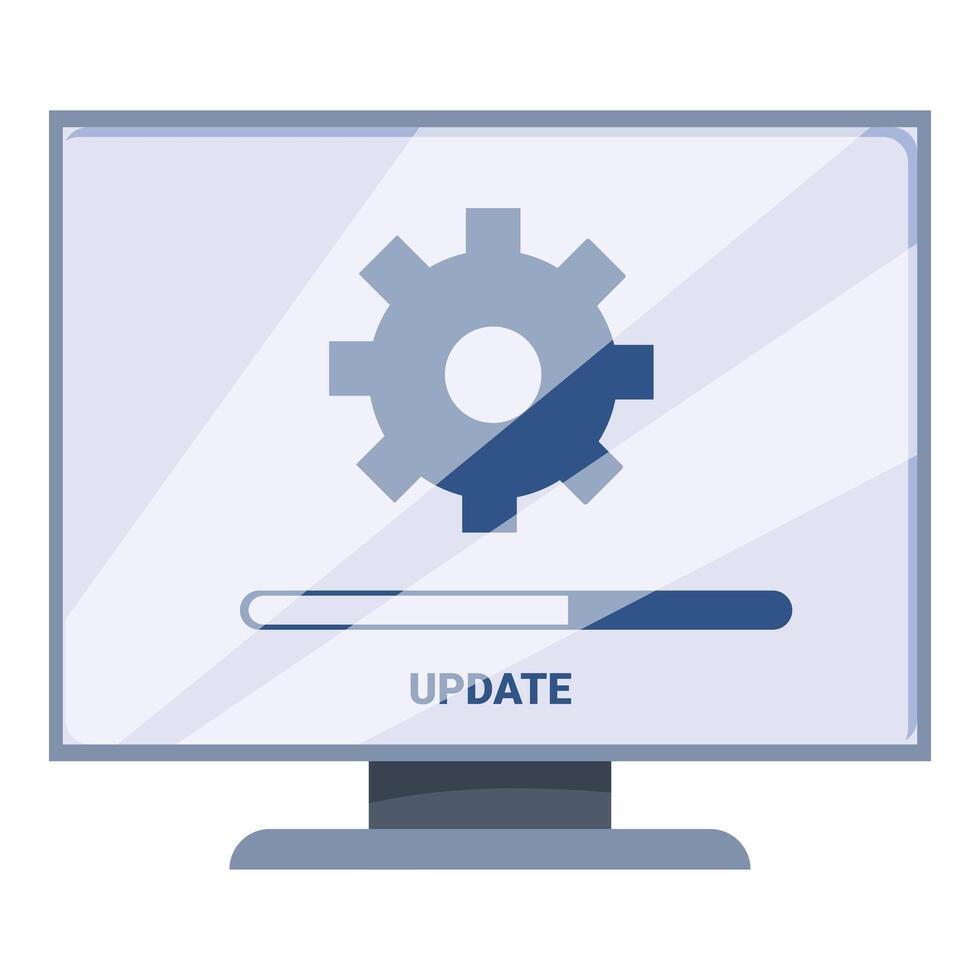 Computer screen displaying software update progress bar vector