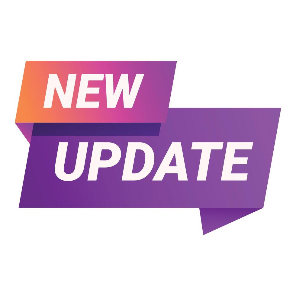 New update banner announcing latest version release vector