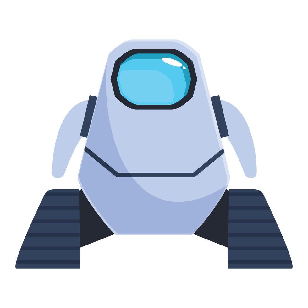 Futuristic robot exploring new planets with advanced technology vector