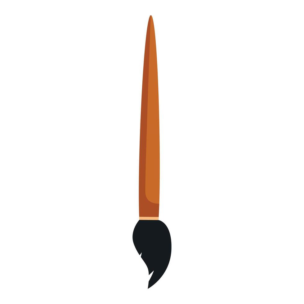 Wooden paintbrush with black bristles pointing upwards vector