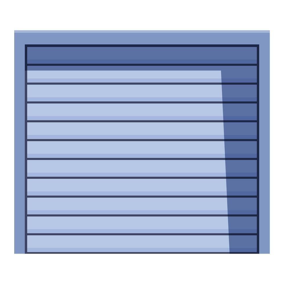 Blue metal roller shutter door closing and opening vector