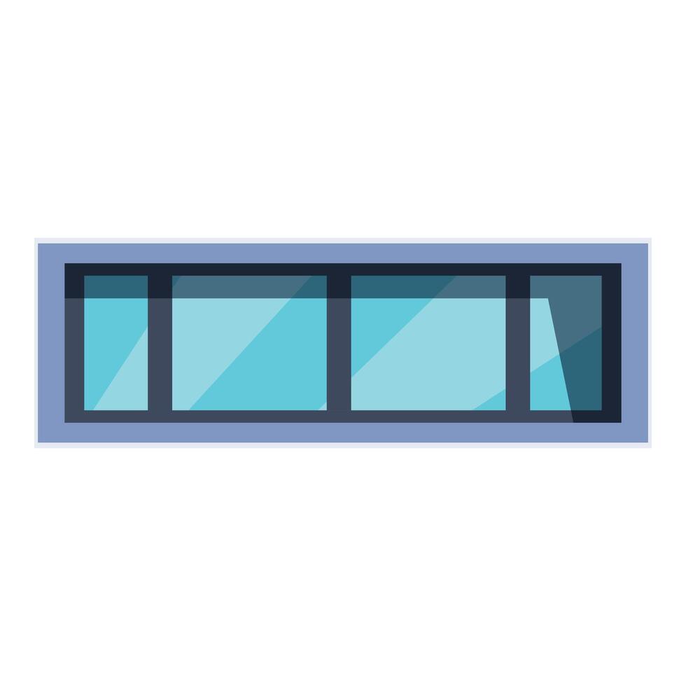 Long horizontal window showing modern building facade vector