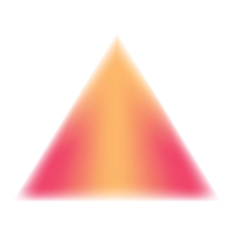 Abstract blurred background featuring a triangle shape with a gradient of orange and pink vector