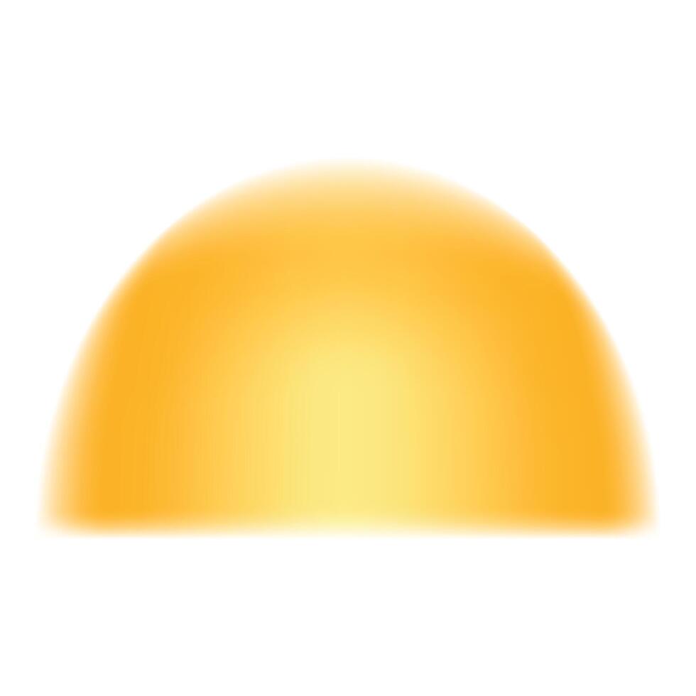 Abstract orange gradient forming a soft and blurry half circle vector