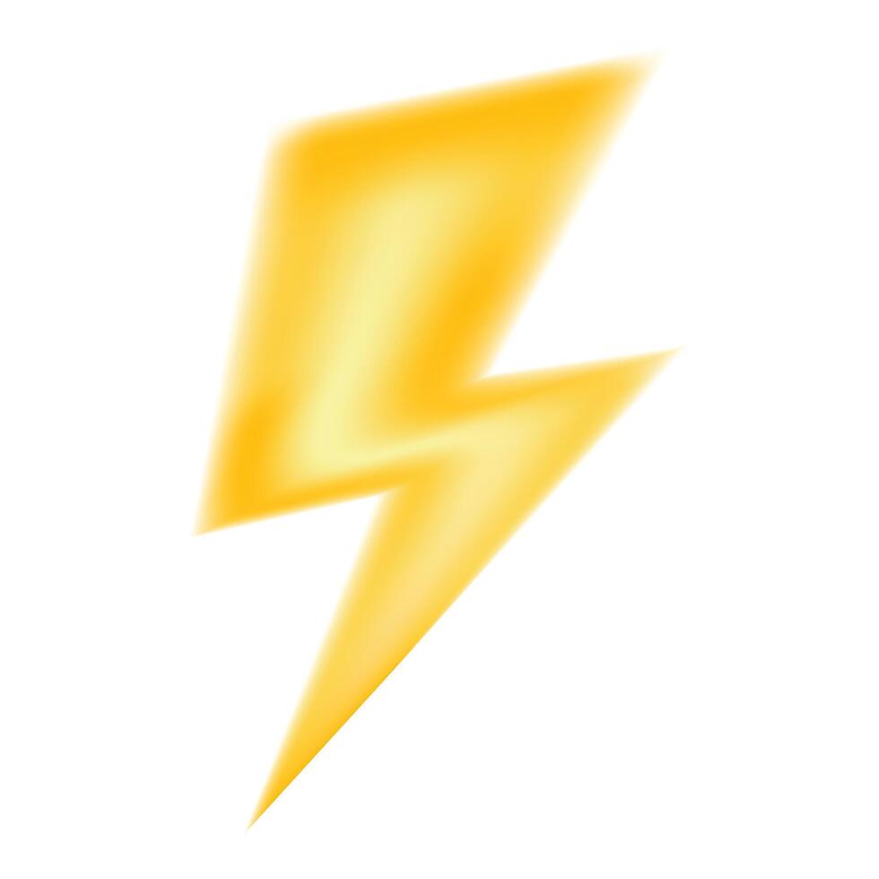 Yellow lightning bolt striking from sky symbolizing power vector