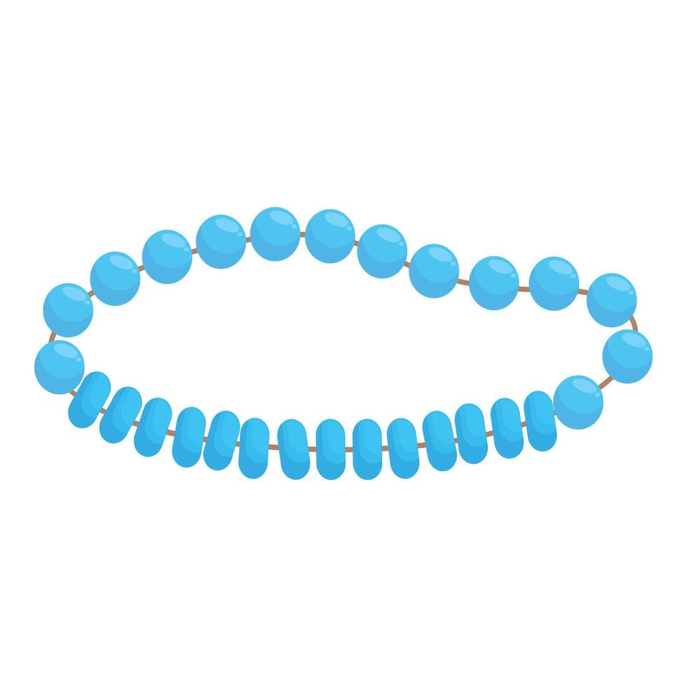 Blue beads arranged in a necklace forming a wave shape vector
