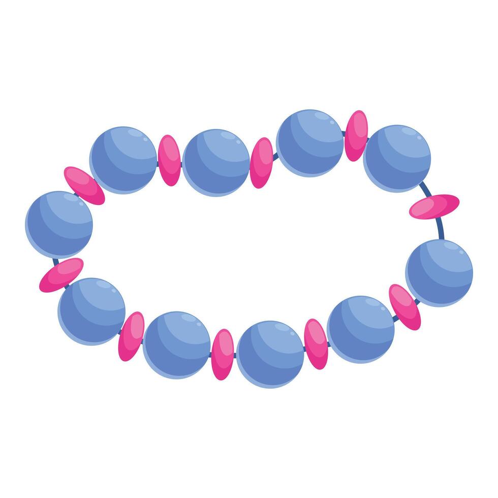 Blue and pink beads forming a bracelet for fashion and style vector