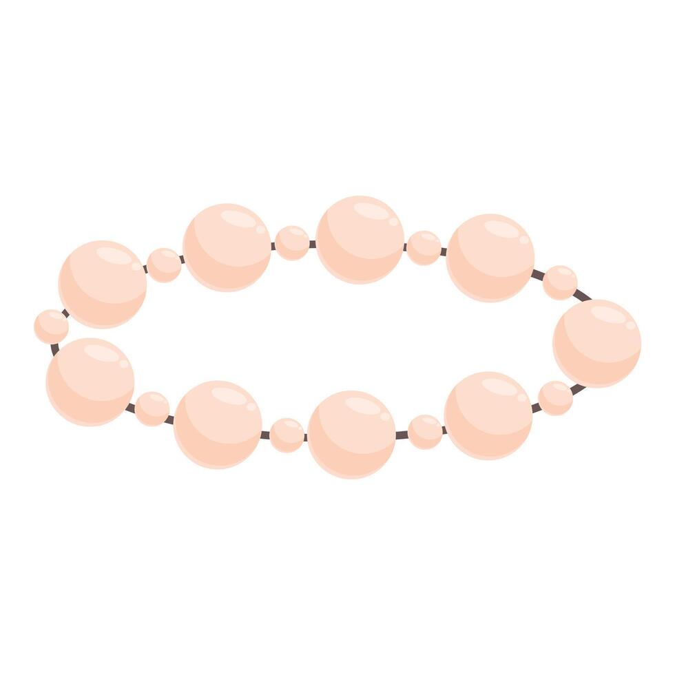 Pearl necklace forming a circle on white background vector