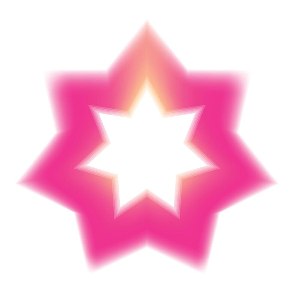 Eight pointed star shining with a pink gradient on white background vector