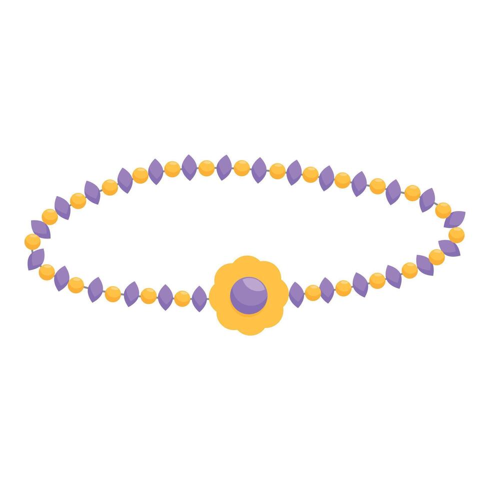 Beautiful necklace with precious stones and flower pendant is glittering vector