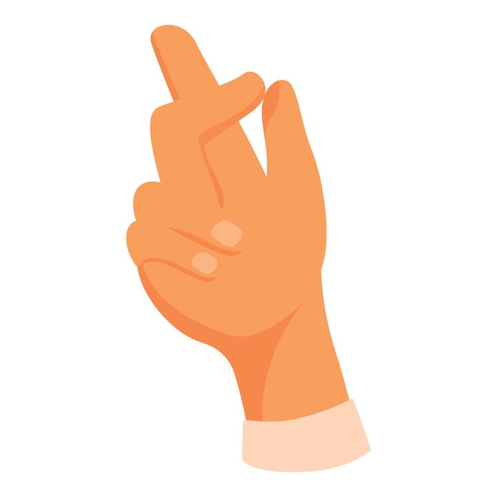 Hand showing number two gesture using fingers vector
