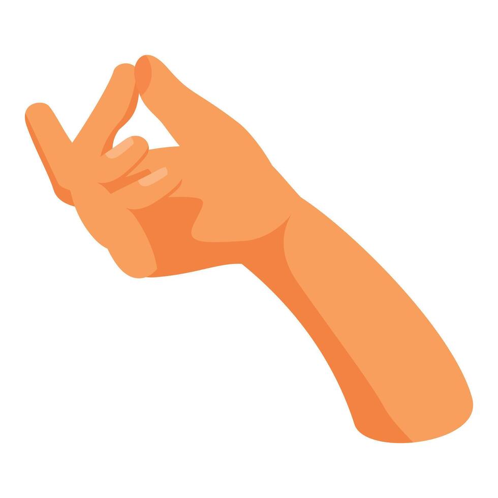 Hand gesturing small amount with index finger and thumb vector