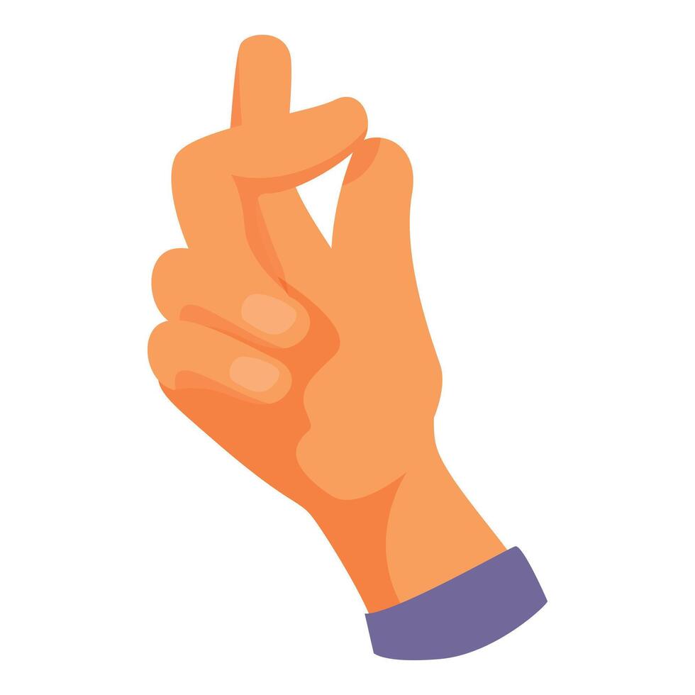 Hand showing crossed fingers gesture for luck vector