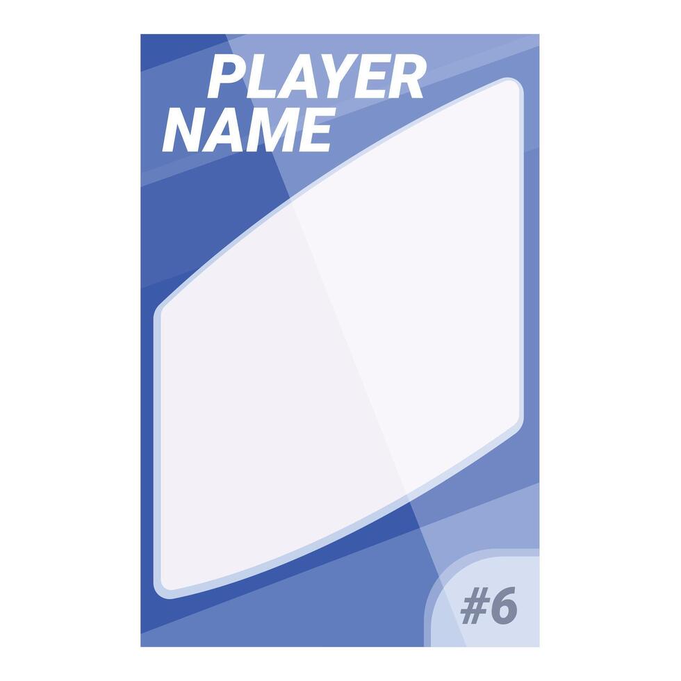 Blue trading card template featuring blank space for photo vector