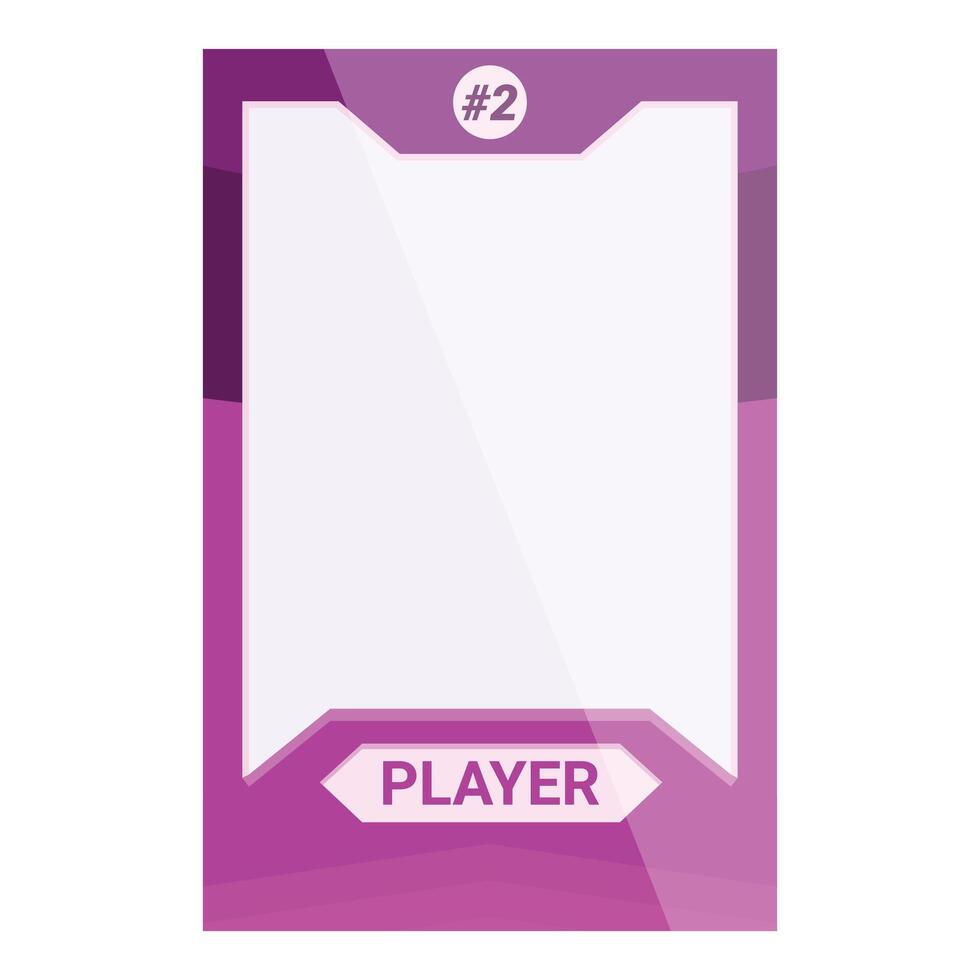 Player two purple esports gaming streaming border vector