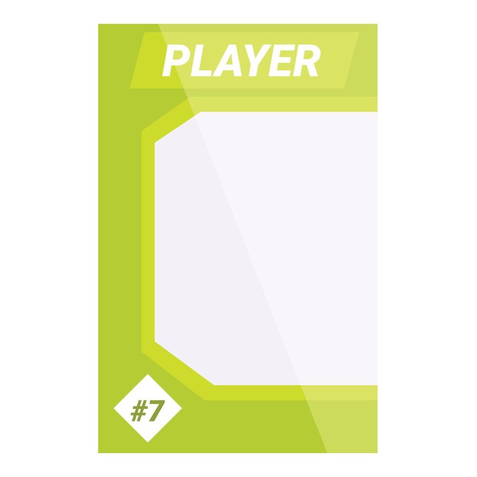 Green trading card game number seven player vector