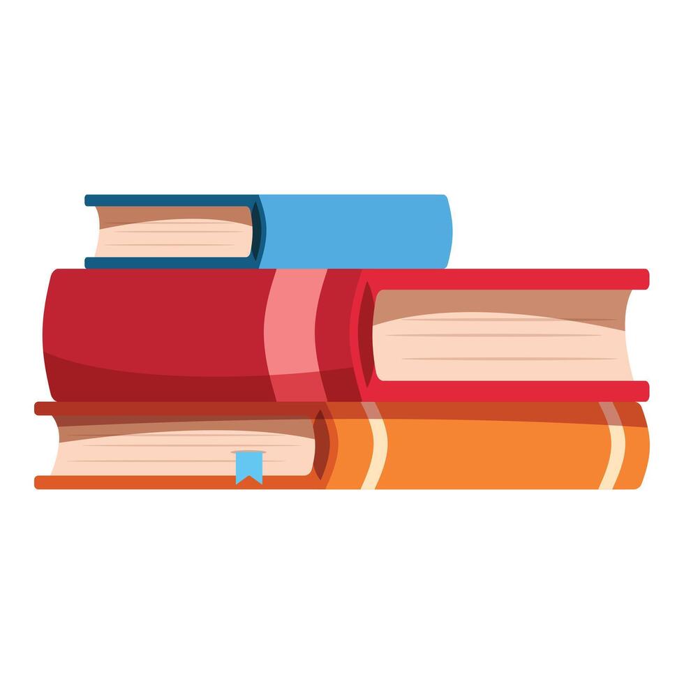 Stack of three colorful books forming a staircase of knowledge vector
