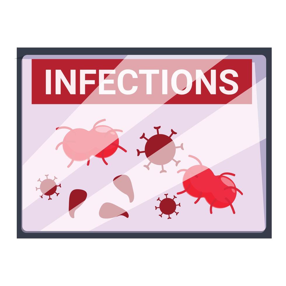 Infections sign showing viruses and germs floating vector