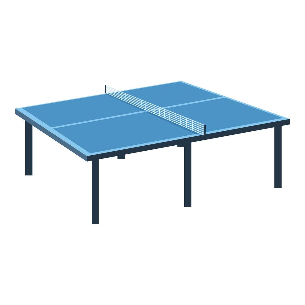 Blue ping pong table standing on white background vector
